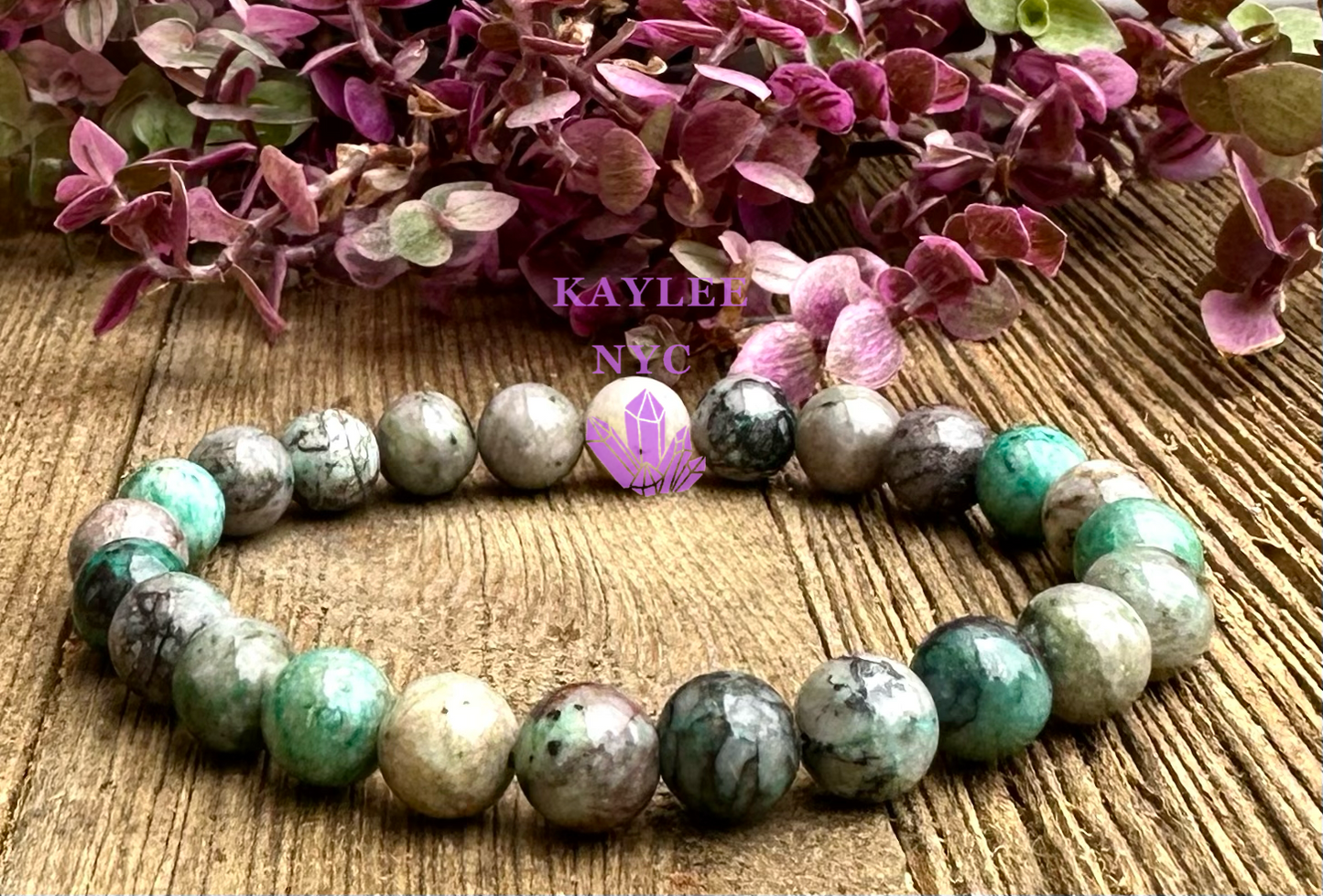 6pcs Natural Chrysocolla Fynchenite Stretch Bracelet