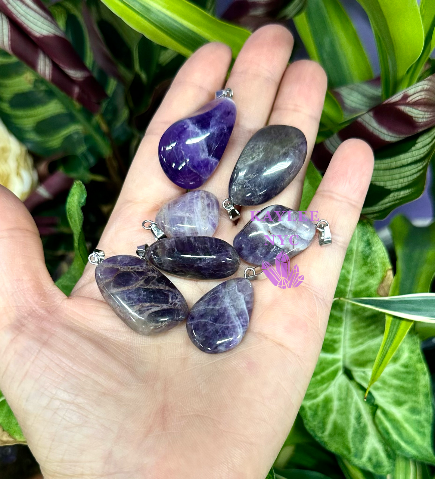 36 PCs Natural Amethyst Crystal Pendant