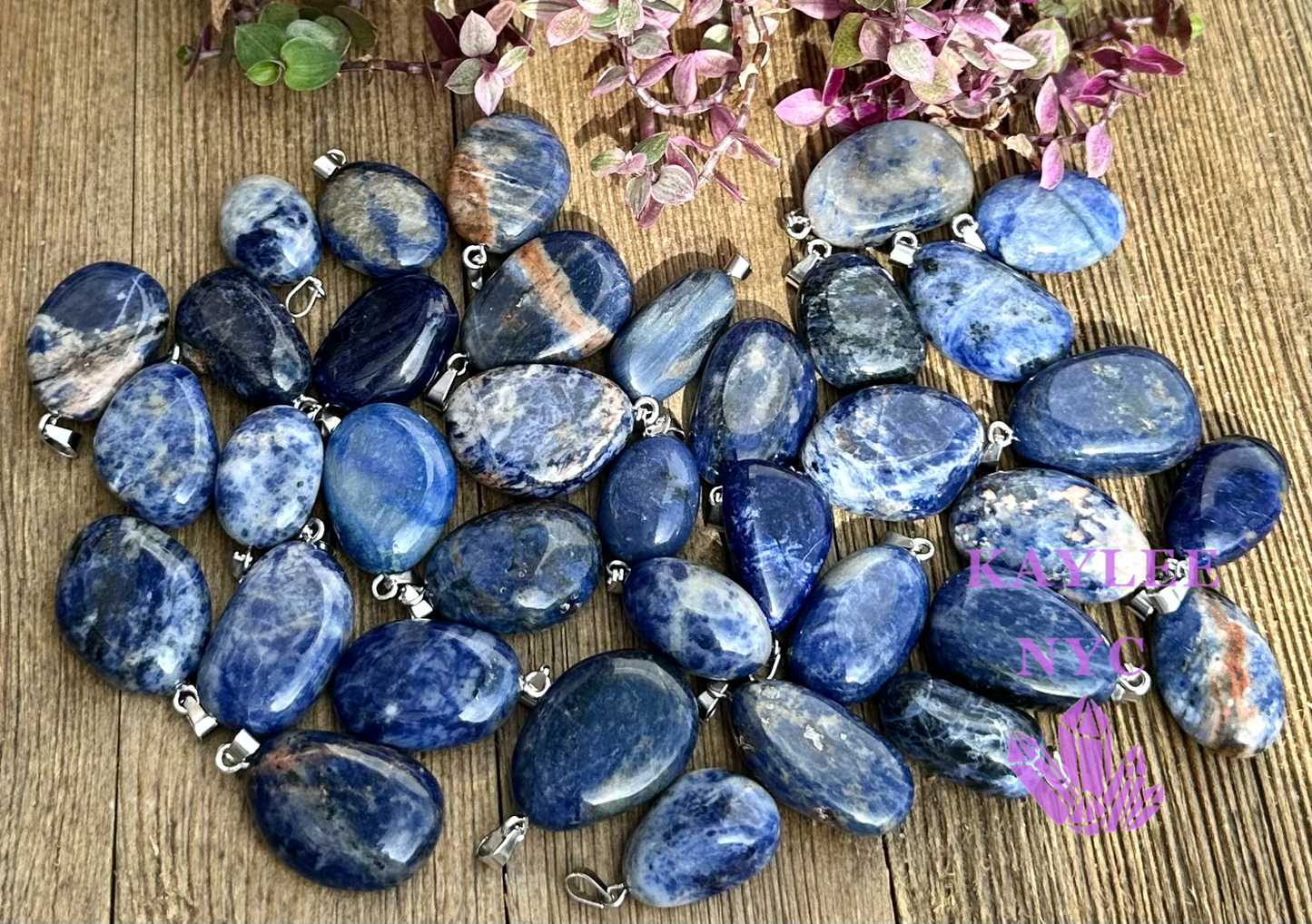 36 PCs Natural Sodalite Crystal Pendant