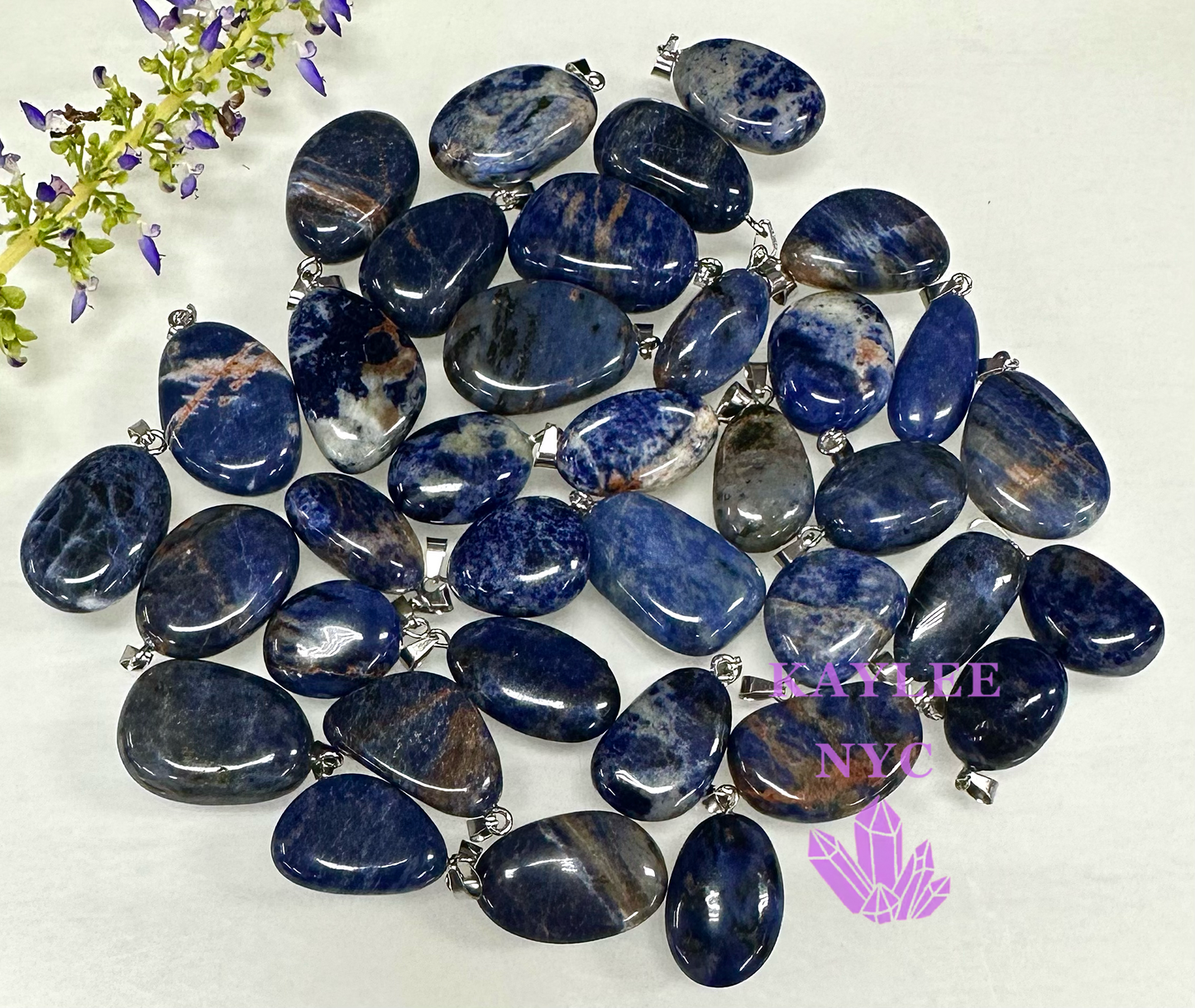 36 PCs Natural Sodalite Crystal Pendant