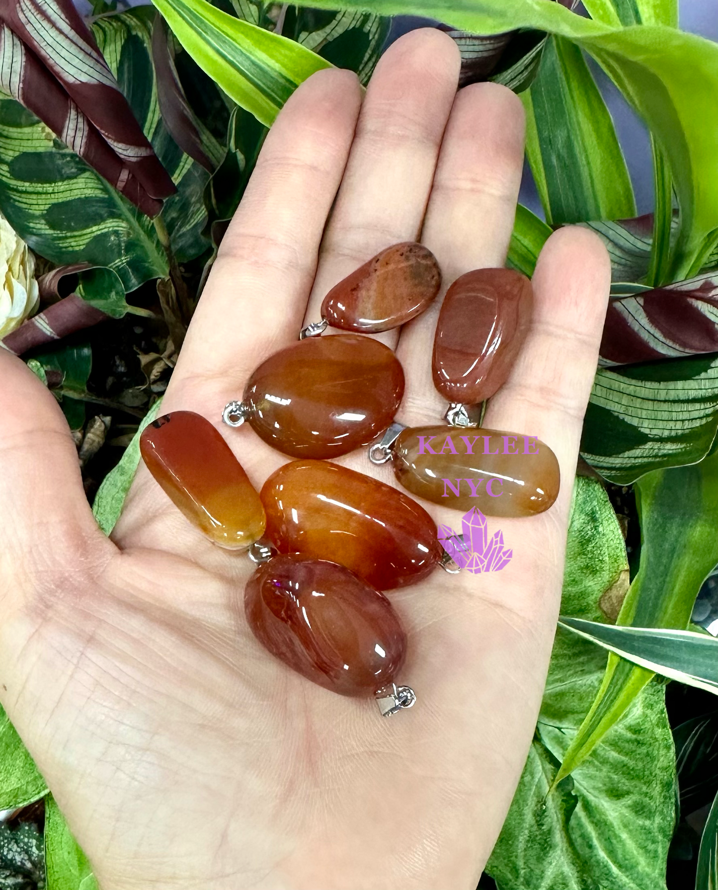 36 PCs Natural Carnelian Crystal Pendant