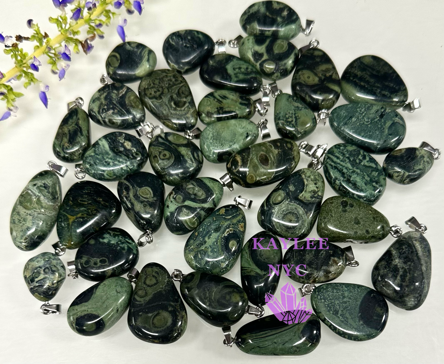 36 PCs Natural Kambaba Jasper Crystal Pendant