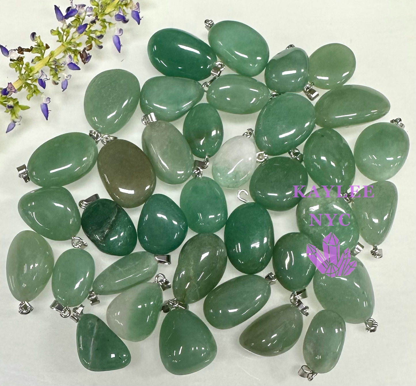 36 PCs Natural Aventurine Crystal Pendant