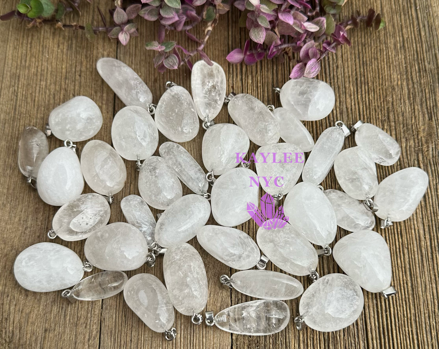 36 PCs Natural Clear Quartz Crystal Pendant