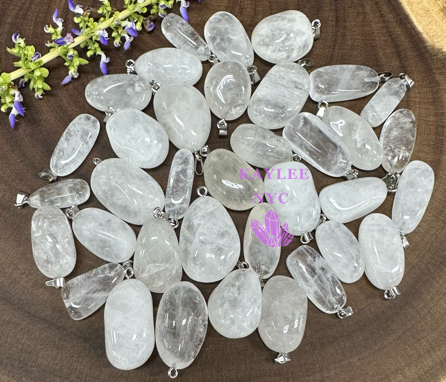 36 PCs Natural Clear Quartz Crystal Pendant