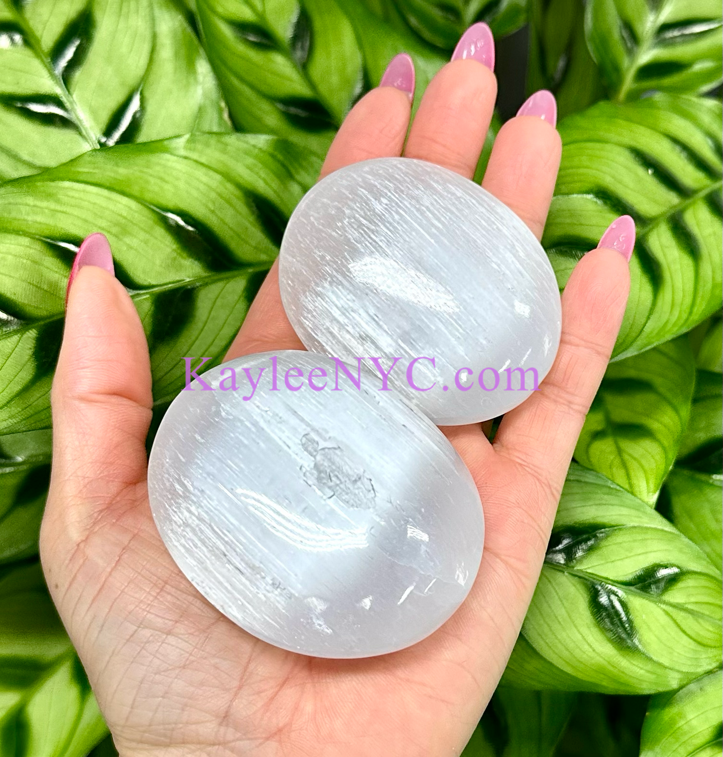 Wholesale Lot 12 pcs 6cm Natural Selenite aka Satin Spar Palm Stones Crystal Healing Energy