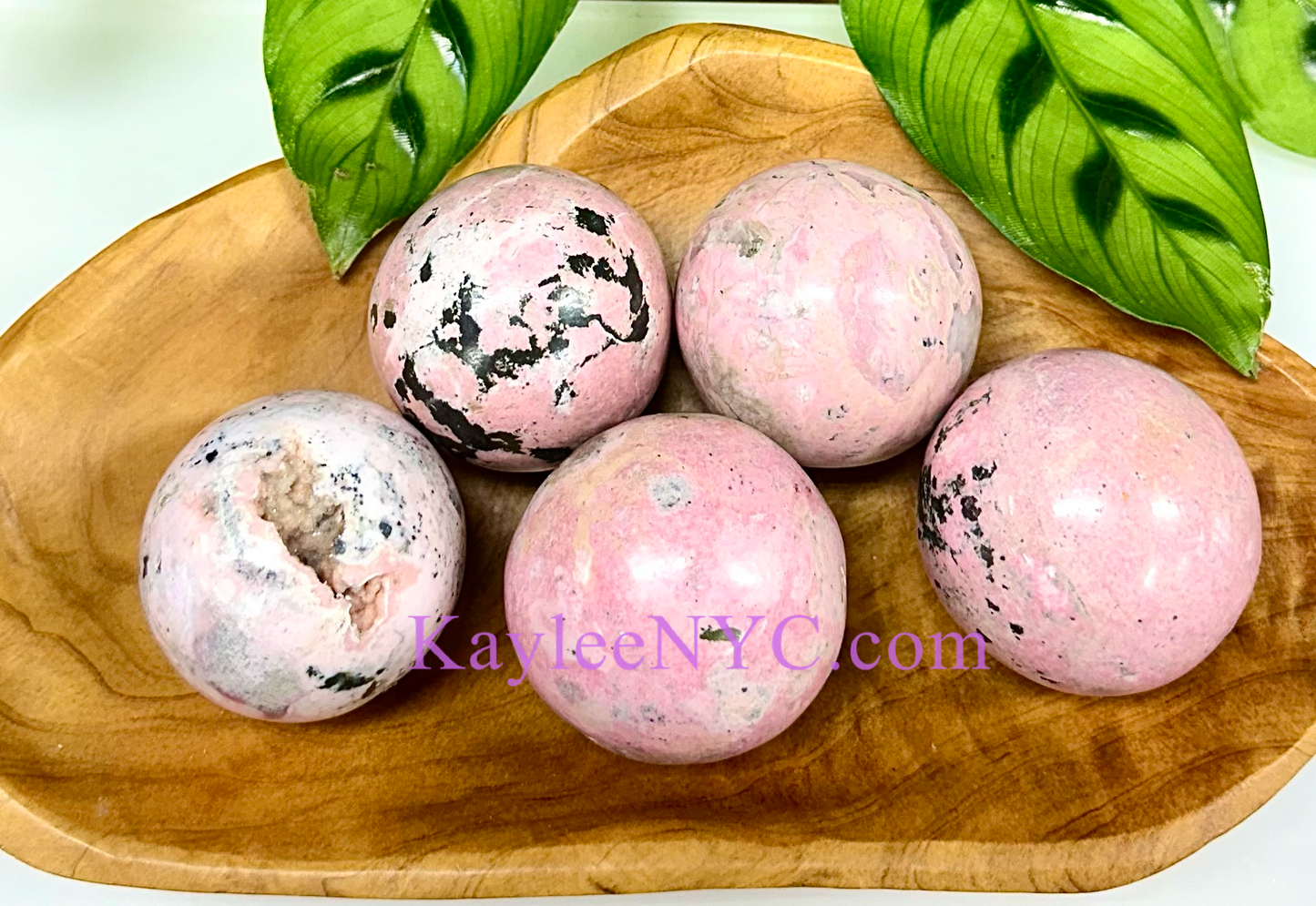 5 PCs Natural Peruvian Pink Rhodonite Sphere