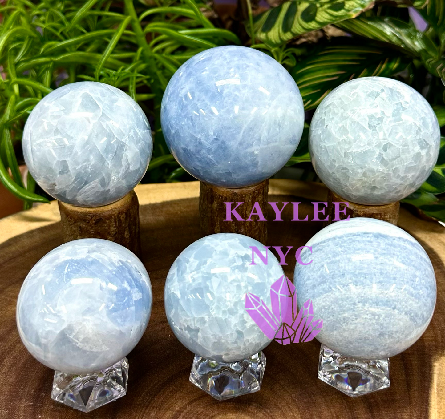 5 to 7 pcs Natural Blue Calcite Sphere