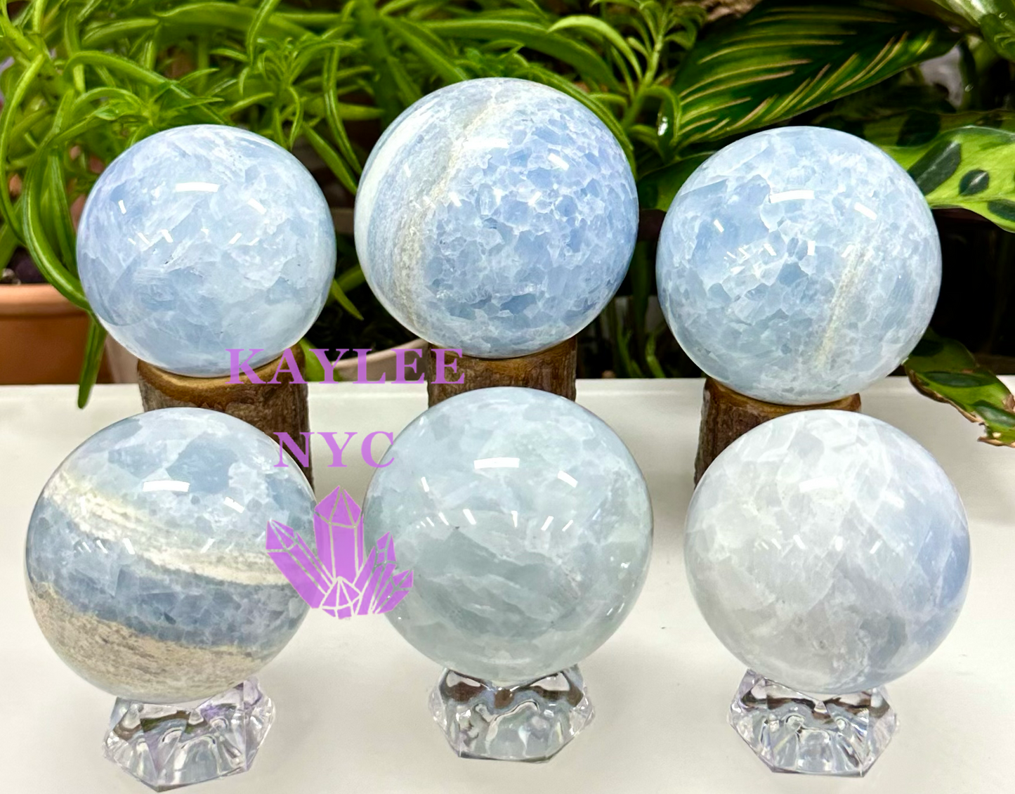 5 to 7 pcs Natural Blue Calcite Sphere