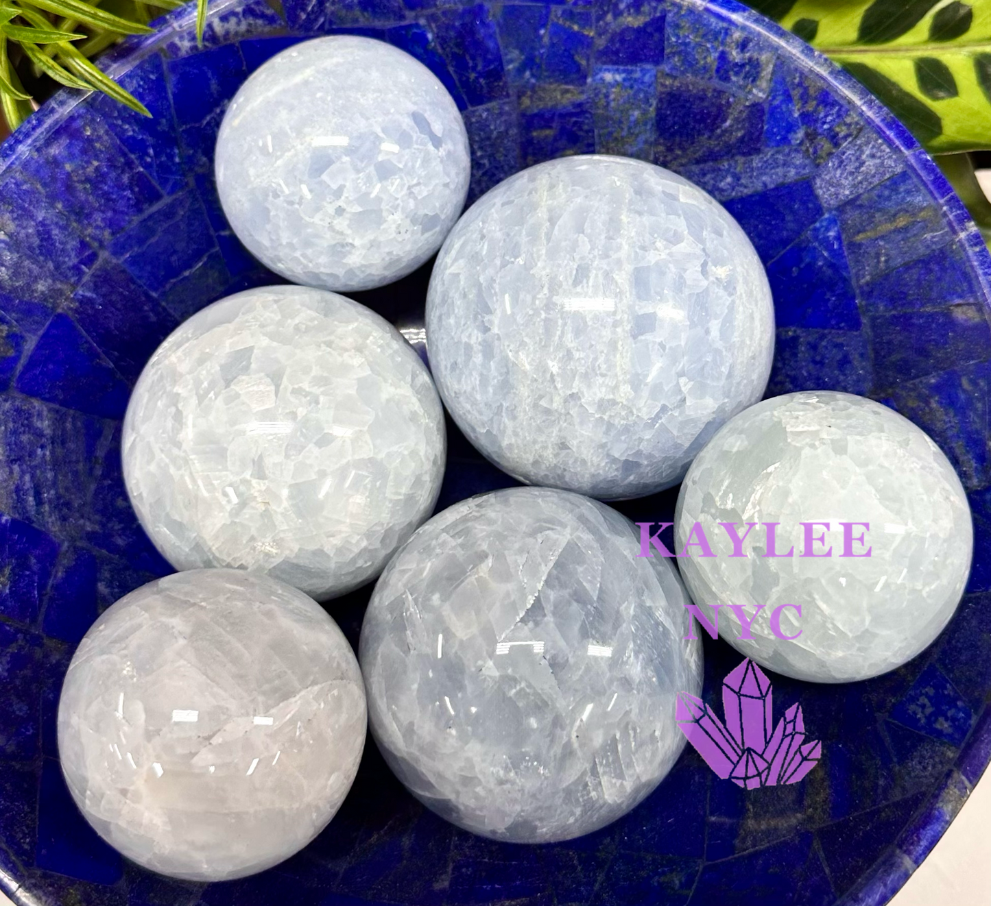 5 to 7 pcs Natural Blue Calcite Sphere