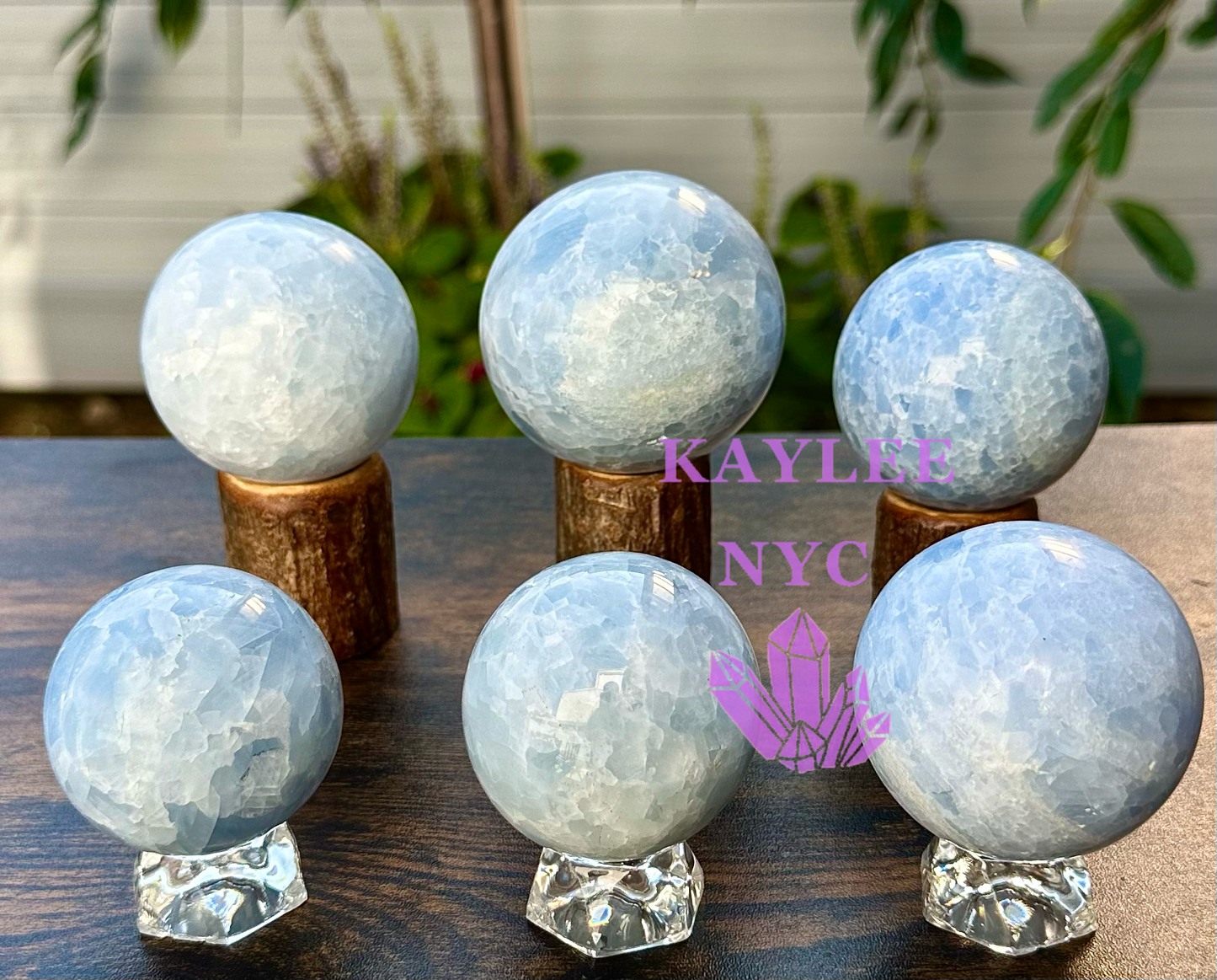 5 to 7 pcs Natural Blue Calcite Sphere