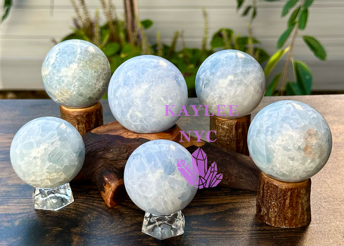 5 to 7 pcs Natural Blue Calcite Sphere