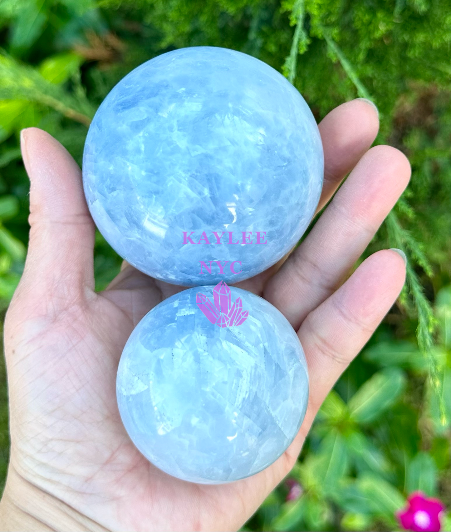 5 to 7 pcs Natural Blue Calcite Sphere