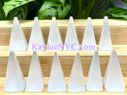 12 Natural Selenite aka Satin Spar Tower