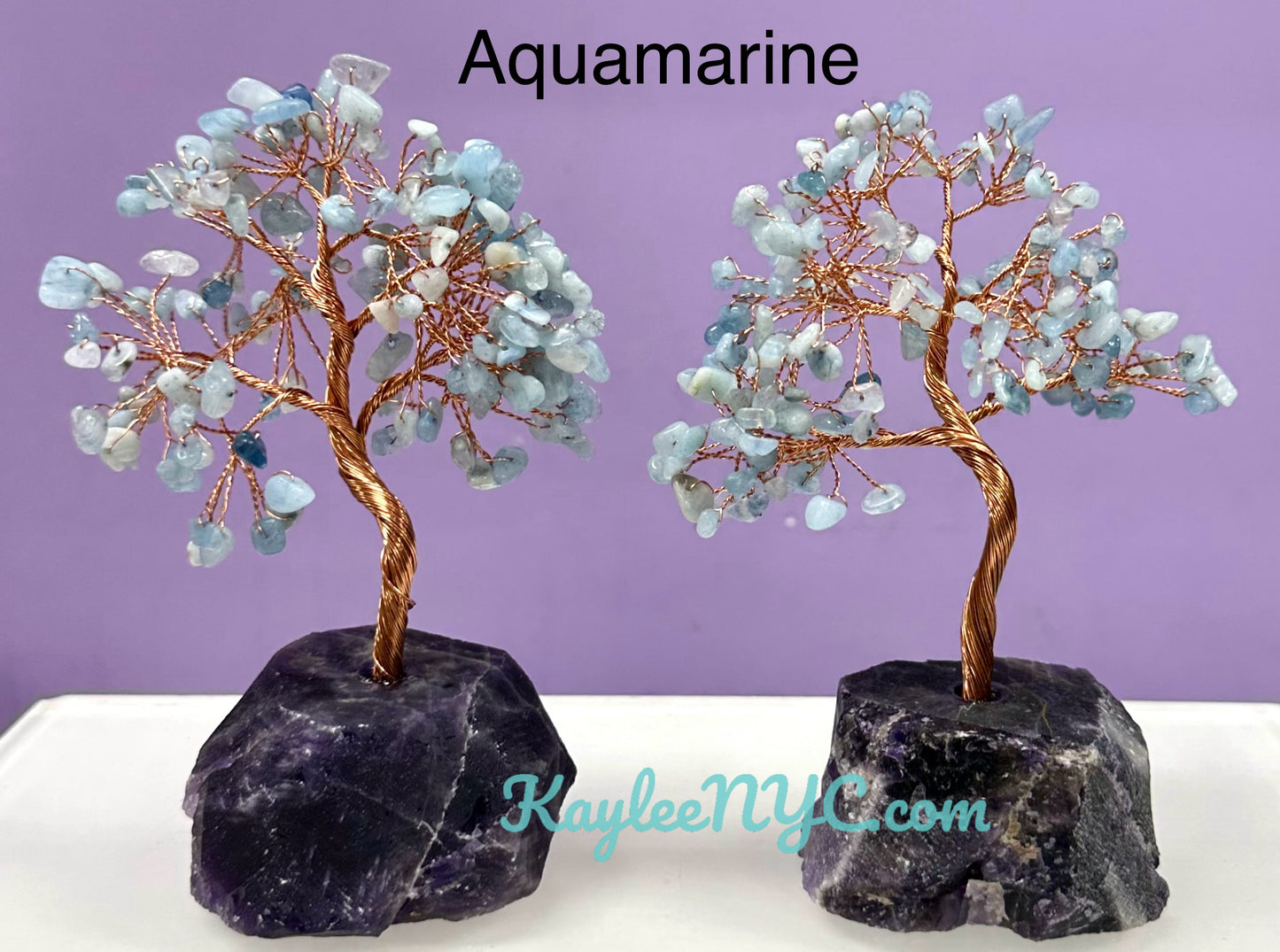 Wholesale Lot 4 Pcs Bonsai Tree with Amethyst Crystal Base