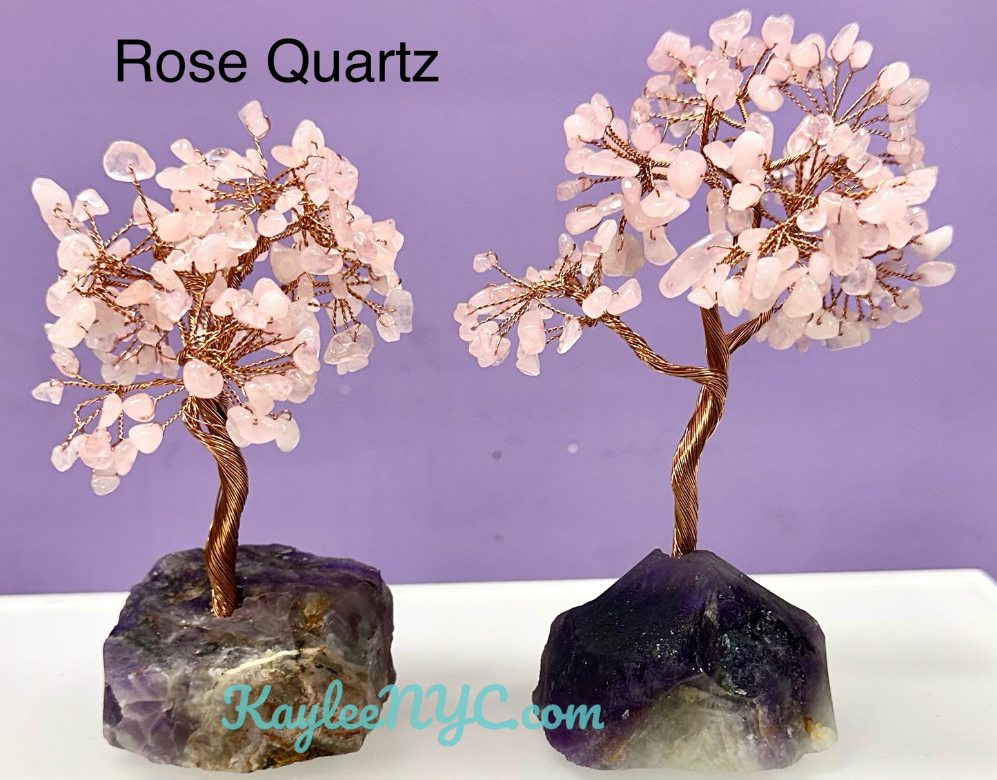 Wholesale Lot 4 Pcs Bonsai Tree with Amethyst Crystal Base