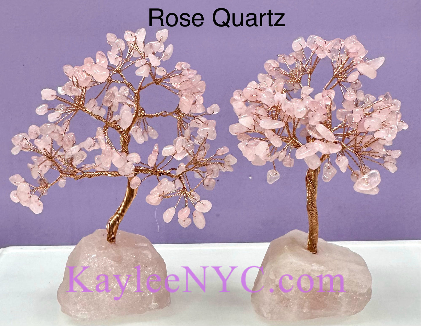 Wholesale Lot 4 Pcs Bonsai Tree with Rose Quartz Crystal Base