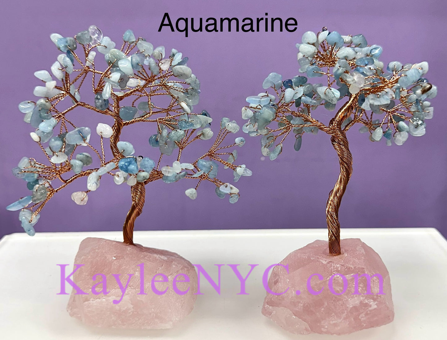 Wholesale Lot 4 Pcs Bonsai Tree with Rose Quartz Crystal Base