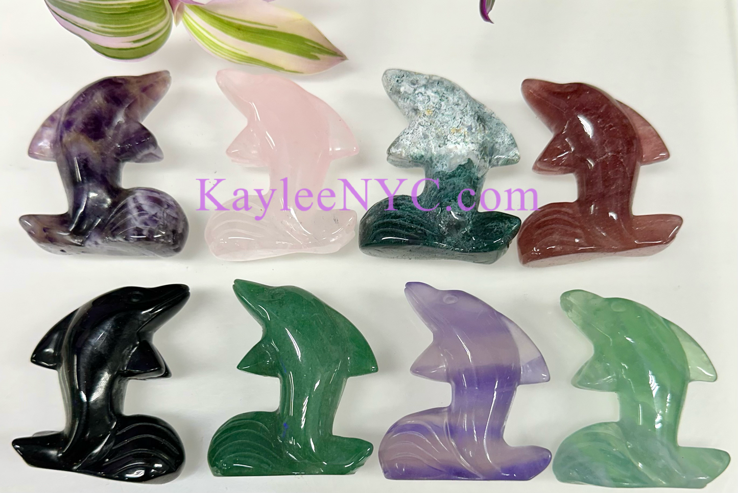 8 PCs 2.3” Natural Mix Crystals Dolphins Healing Energy