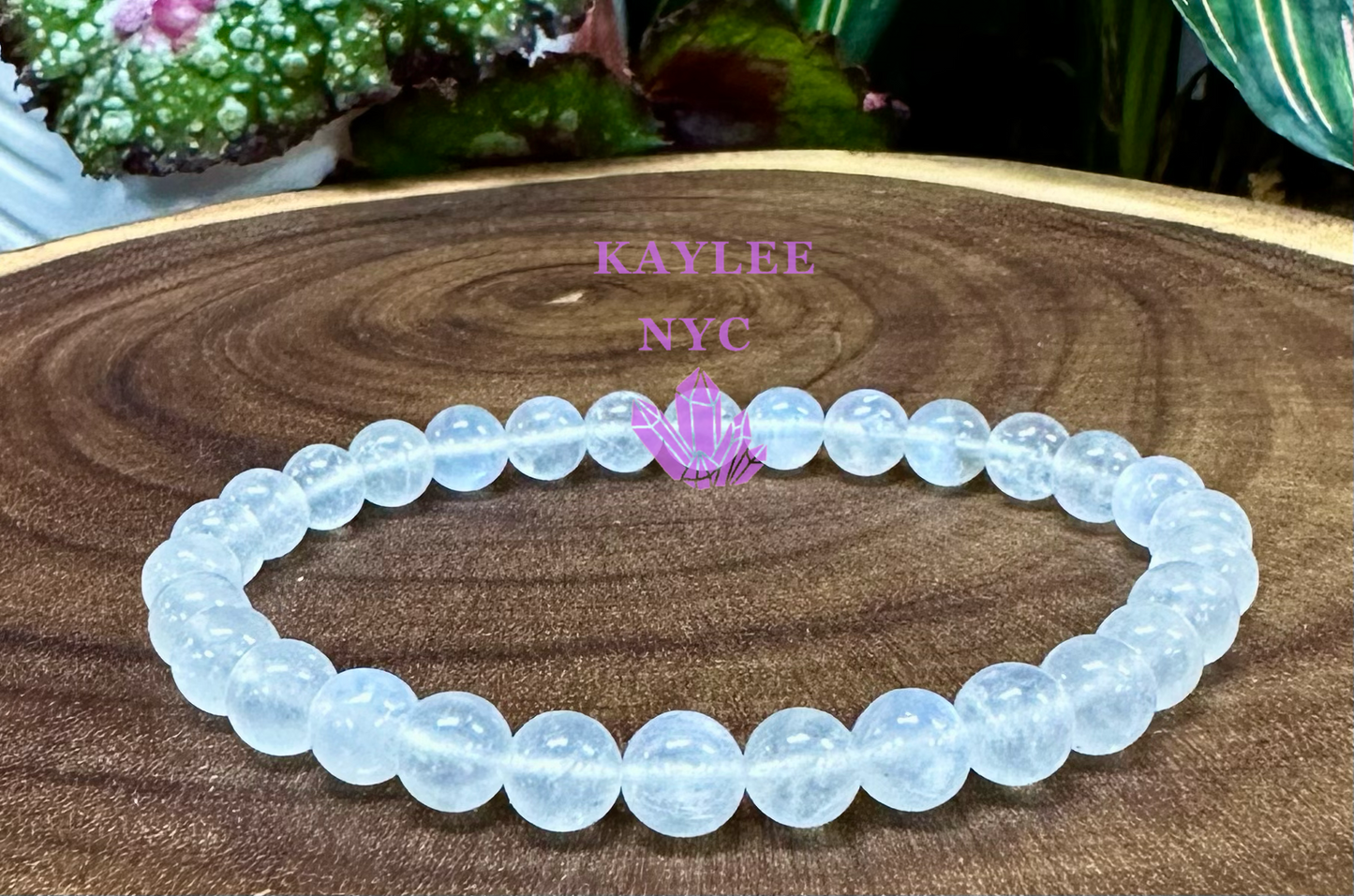 6 Pcs Natural Moonstone 6mm 7.5” Crystal Healing Stretch Bracelet