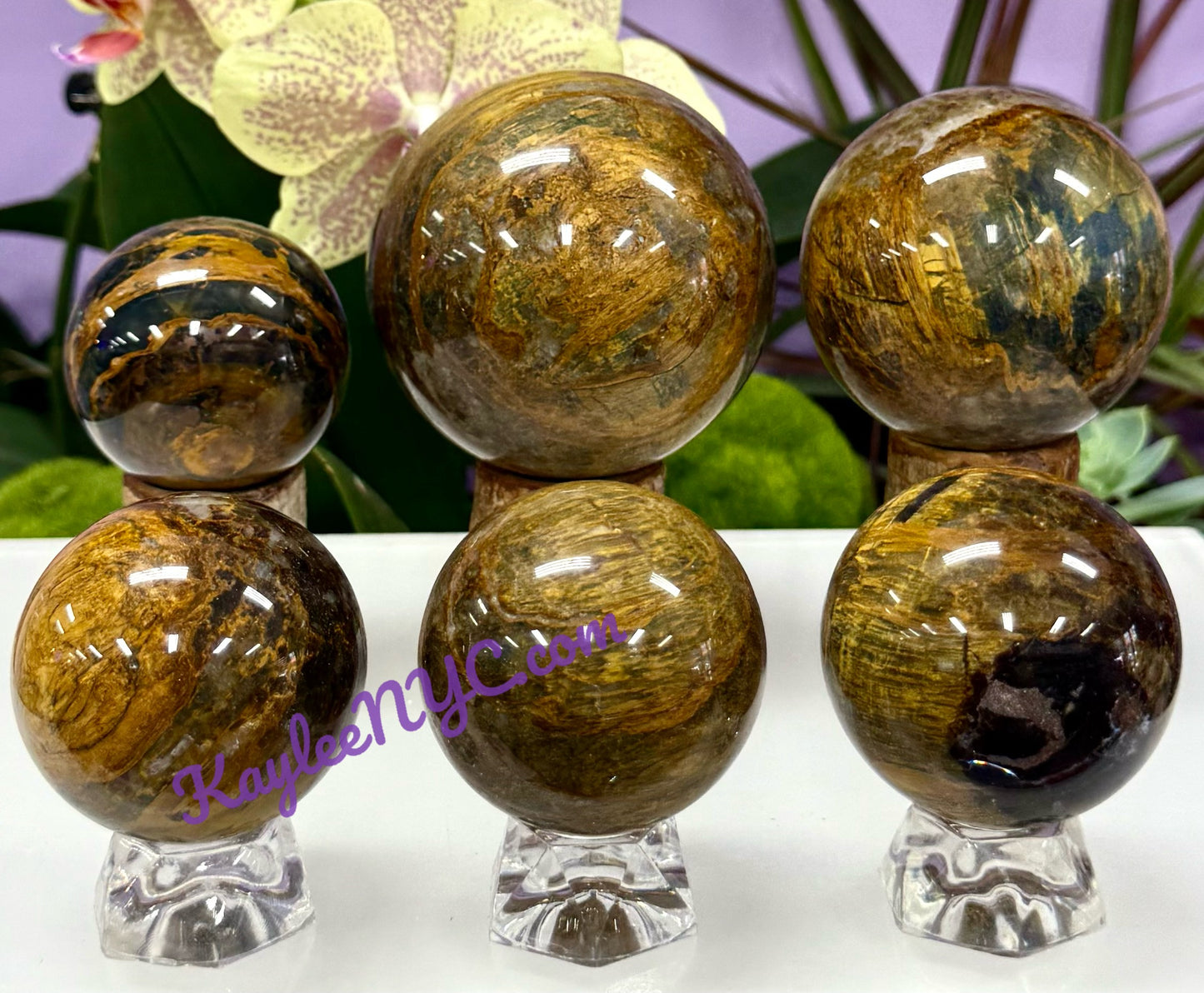 6 PCs Natural Pietersite Sphere Healing Energy