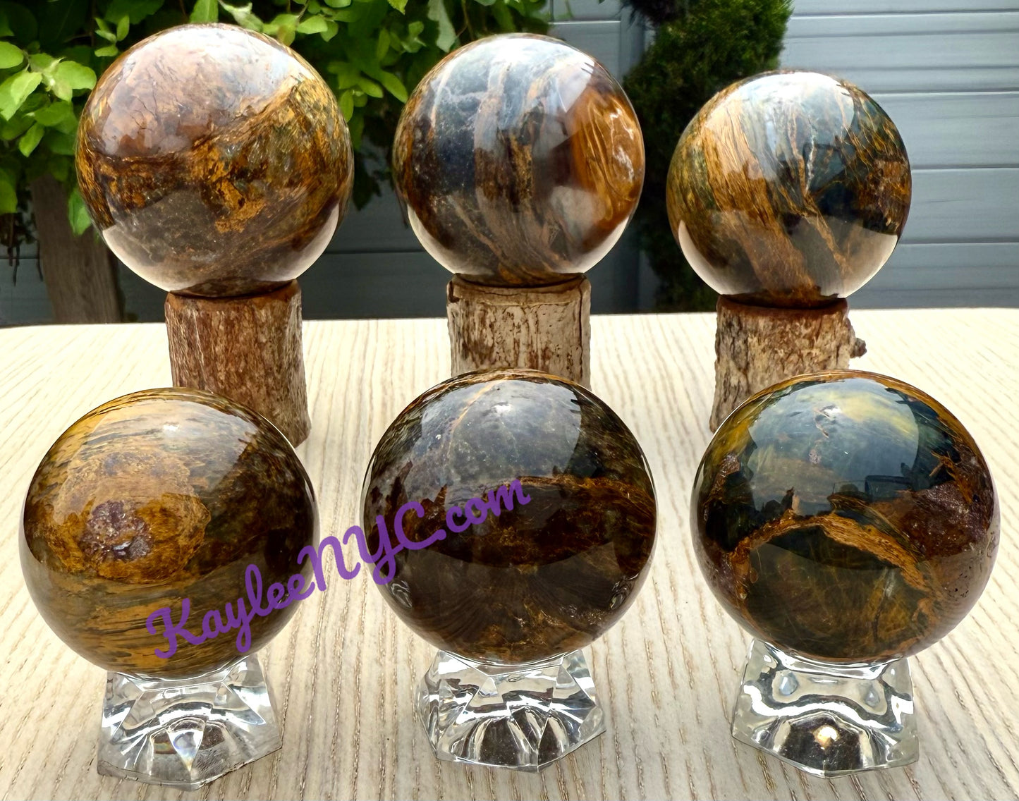 6 PCs Natural Pietersite Sphere Healing Energy