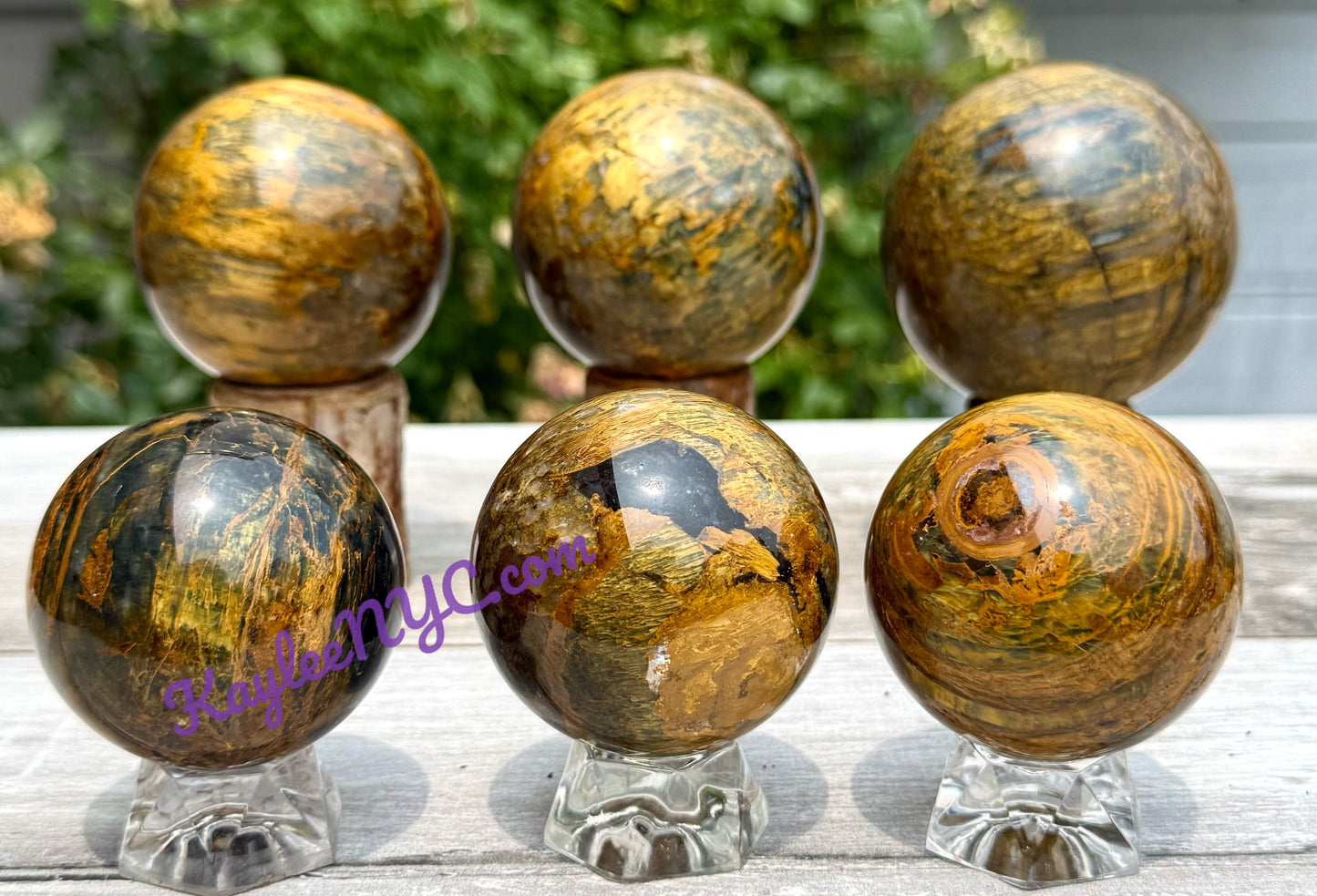6 PCs Natural Pietersite Sphere Healing Energy