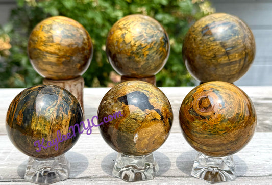6 PCs Natural Pietersite Sphere Healing Energy