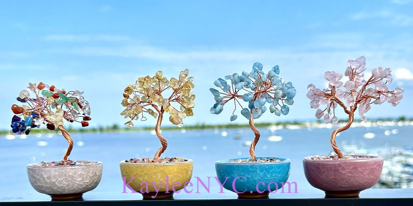 Wholesale Lot 10 Pcs Natural Crystals Bonsai Tree with Bowl Base