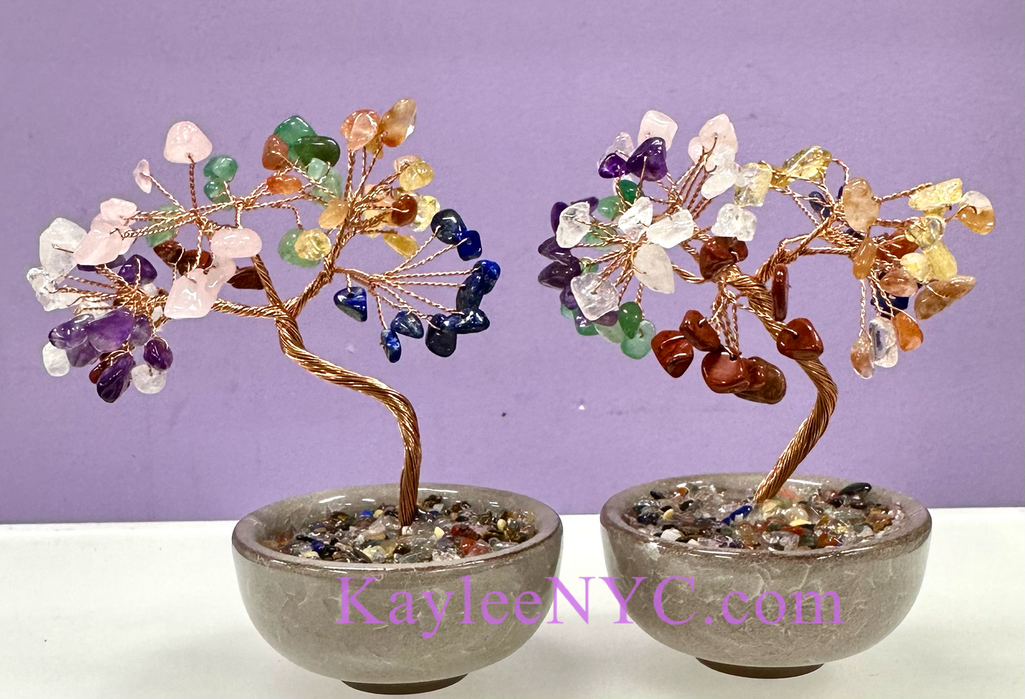 Wholesale Lot 10 Pcs Natural Crystals Bonsai Tree with Bowl Base