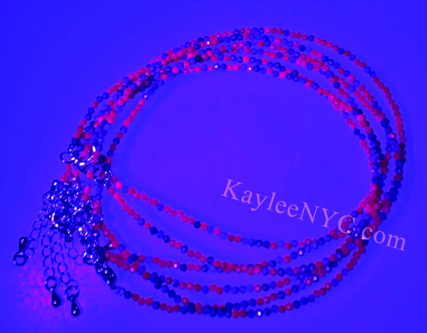 6 PCs 2mm Natural Ruby & Sapphire Anklets Crystal Healing Energy