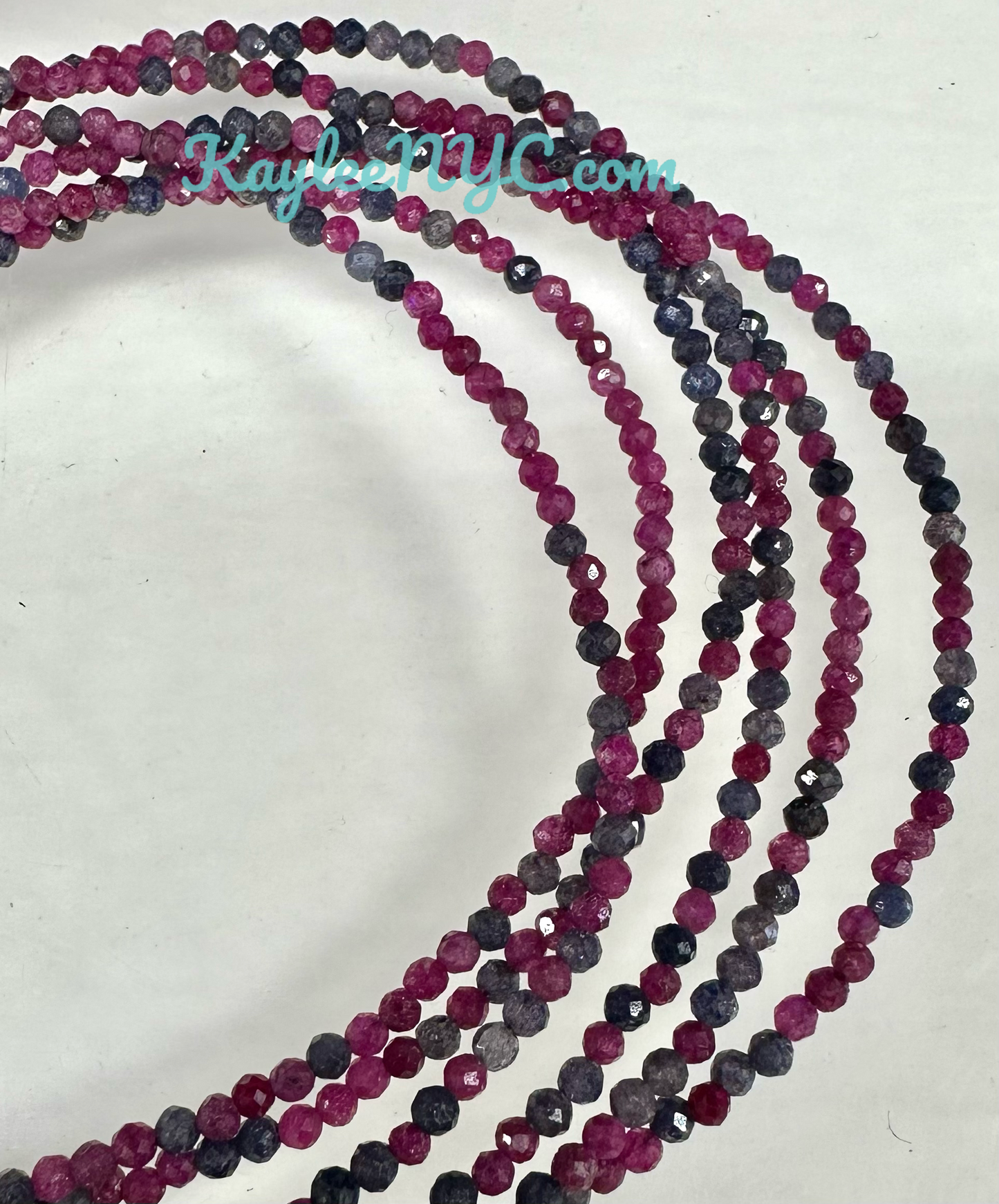 6 PCs 2mm Natural Ruby & Sapphire Anklets Crystal Healing Energy