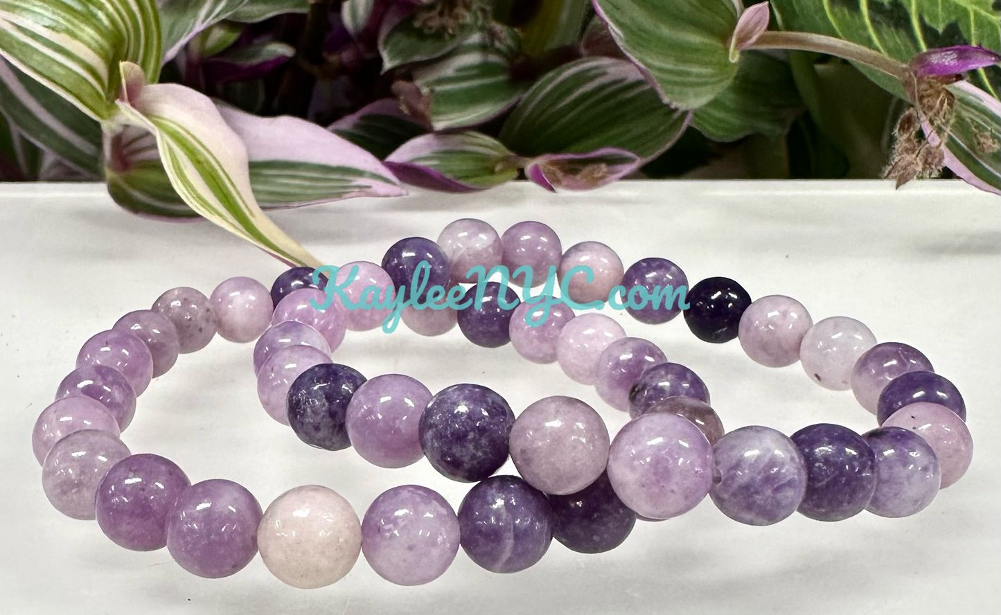 Wholesale Lot 6 Pcs Lepidolite 8mm 7.5” Crystal Healing Stretch Bracelet