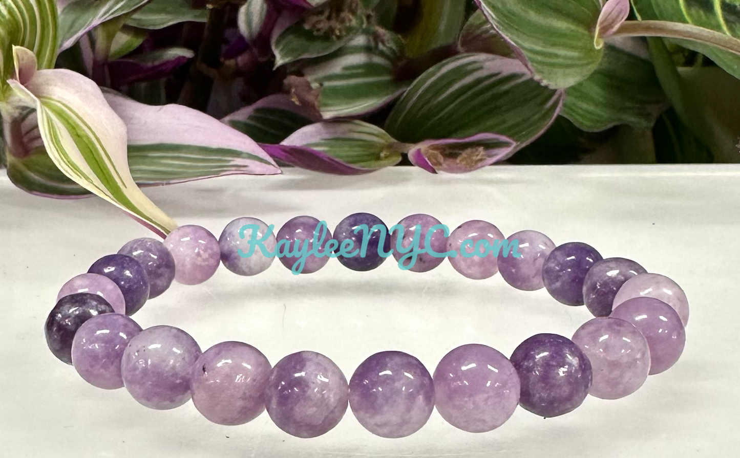 Wholesale Lot 6 Pcs Lepidolite 8mm 7.5” Crystal Healing Stretch Bracelet