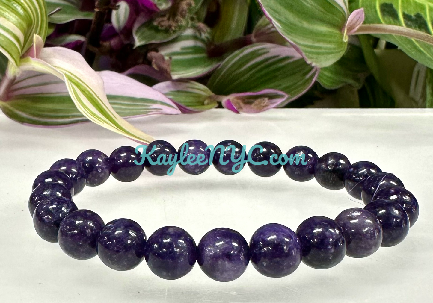 Wholesale Lot 6 Pcs Lepidolite 8mm 7.5” Crystal Healing Stretch Bracelet