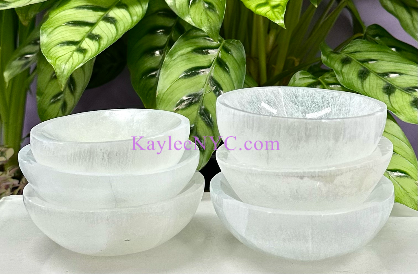 6 PCs large Natural Selenite aka Satin Spar Bowl ~10cm