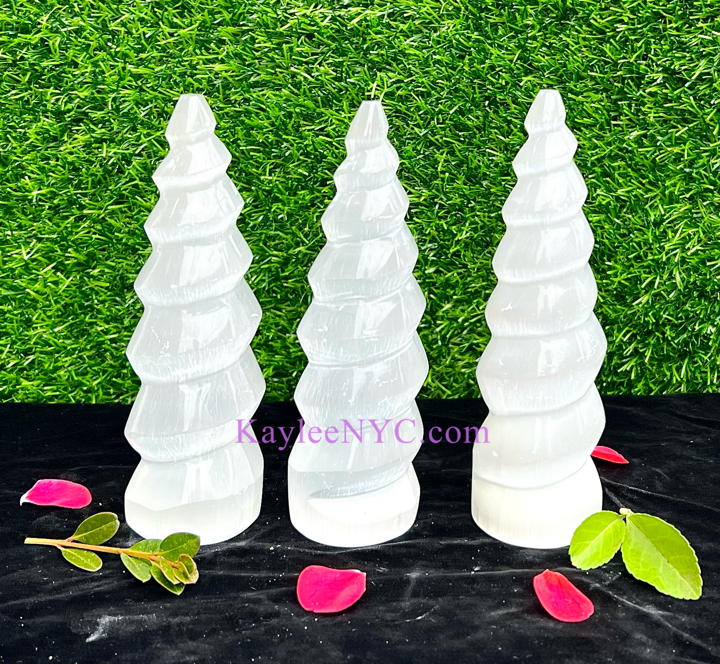 Wholesale Lot 6 pcs Natural Selenite aka Satin Spar Spiral Crystal Healing Energy ~15cm