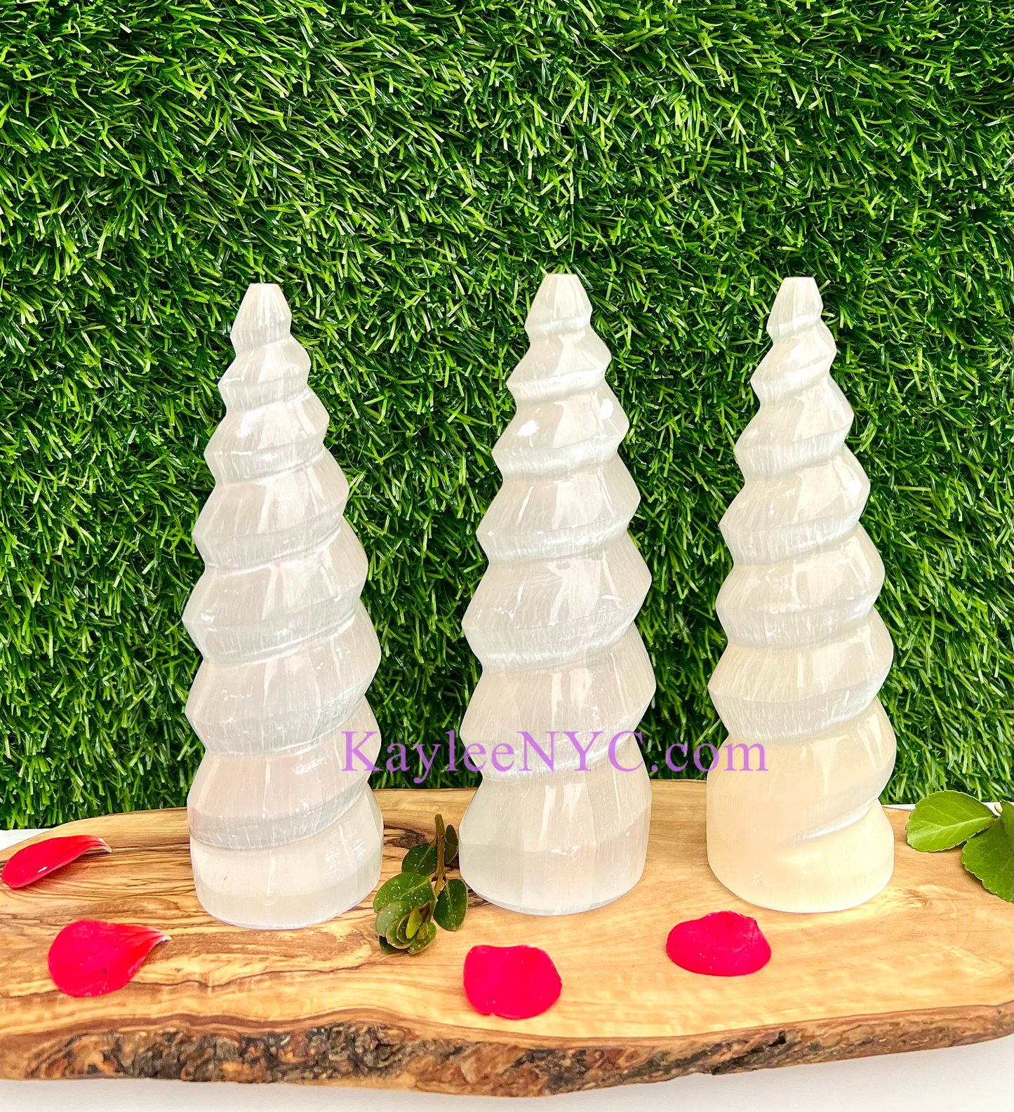 Wholesale Lot 6 pcs Natural Selenite aka Satin Spar Spiral Crystal Healing Energy ~15cm