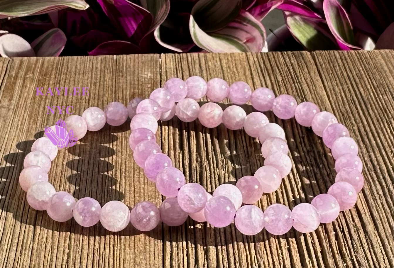 6 PCs 7mm Natural Kunzite Stretch Bracelet