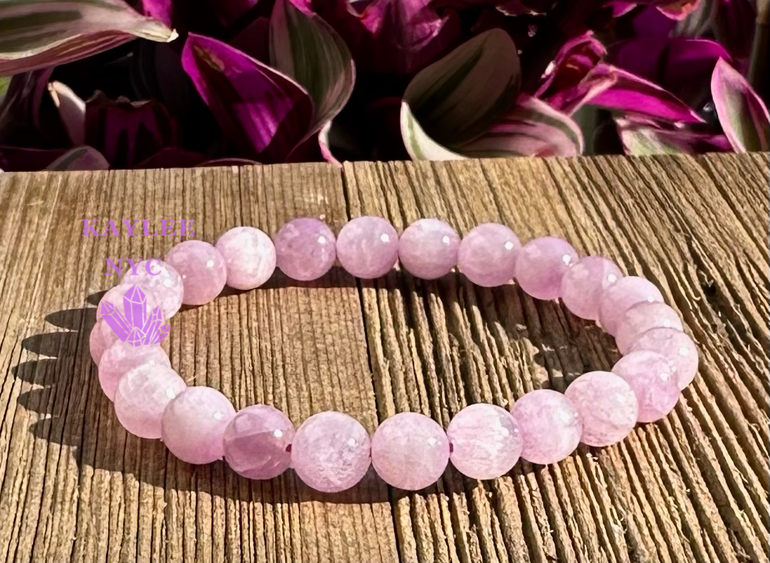 6 PCs 7mm Natural Kunzite Stretch Bracelet