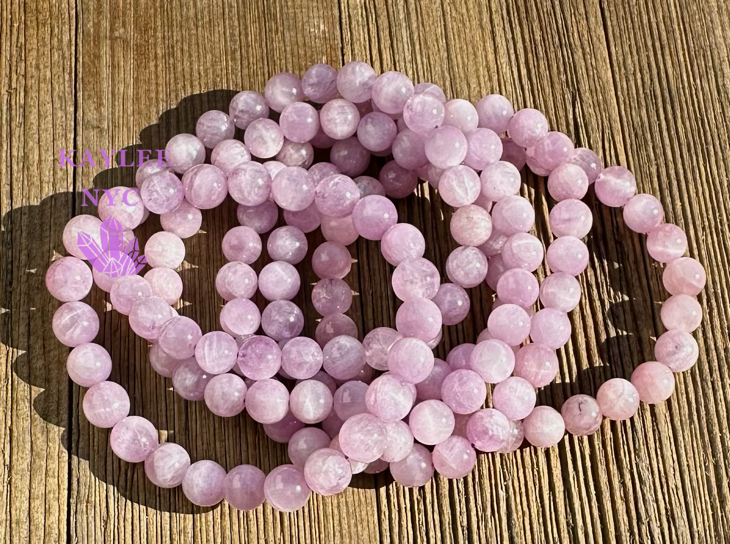 6 PCs 7mm Natural Kunzite Stretch Bracelet