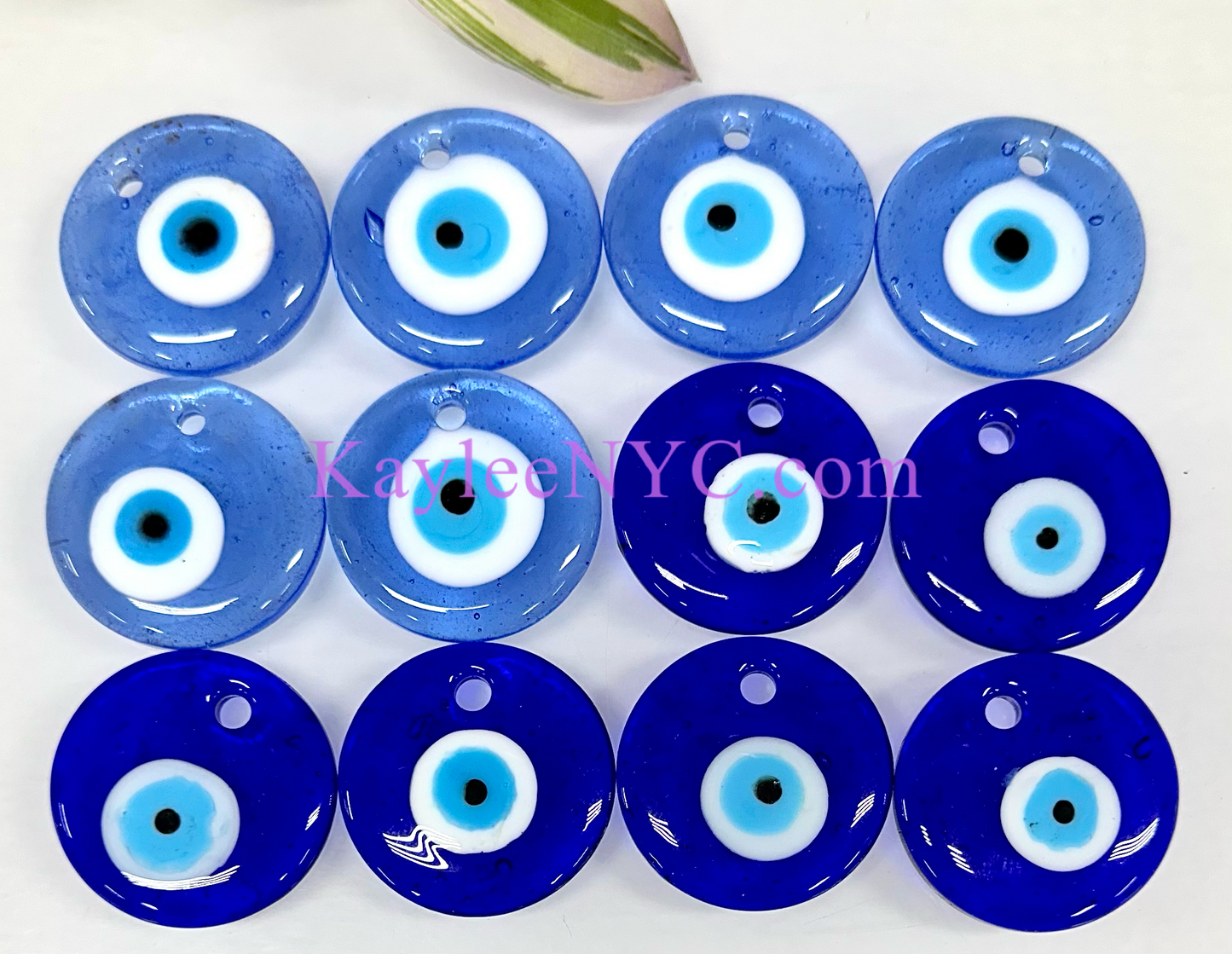 Wholesale Lot 12 Pcs Evil Eye Glass Pendant Hand Blown