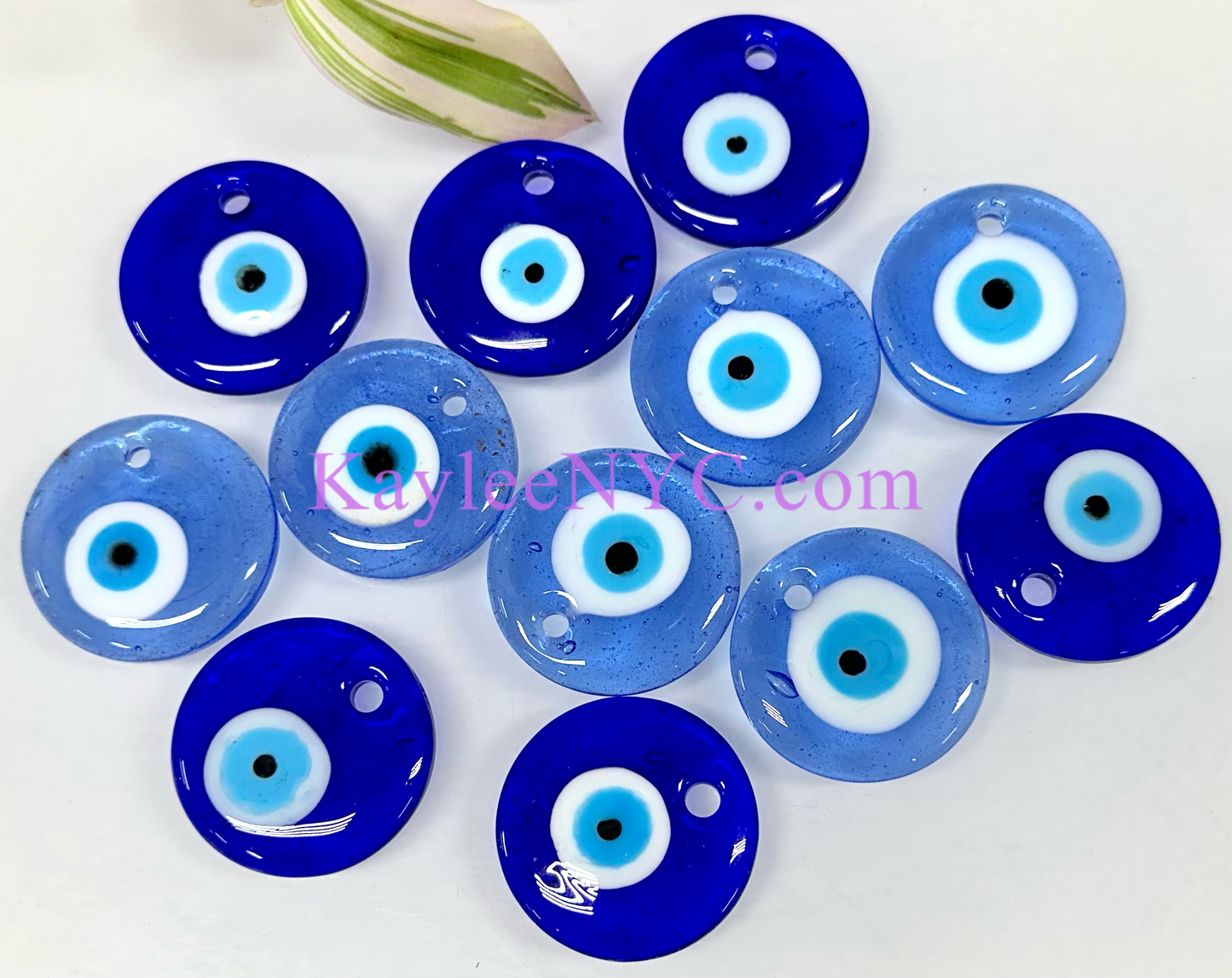 Wholesale Lot 12 Pcs Evil Eye Glass Pendant Hand Blown