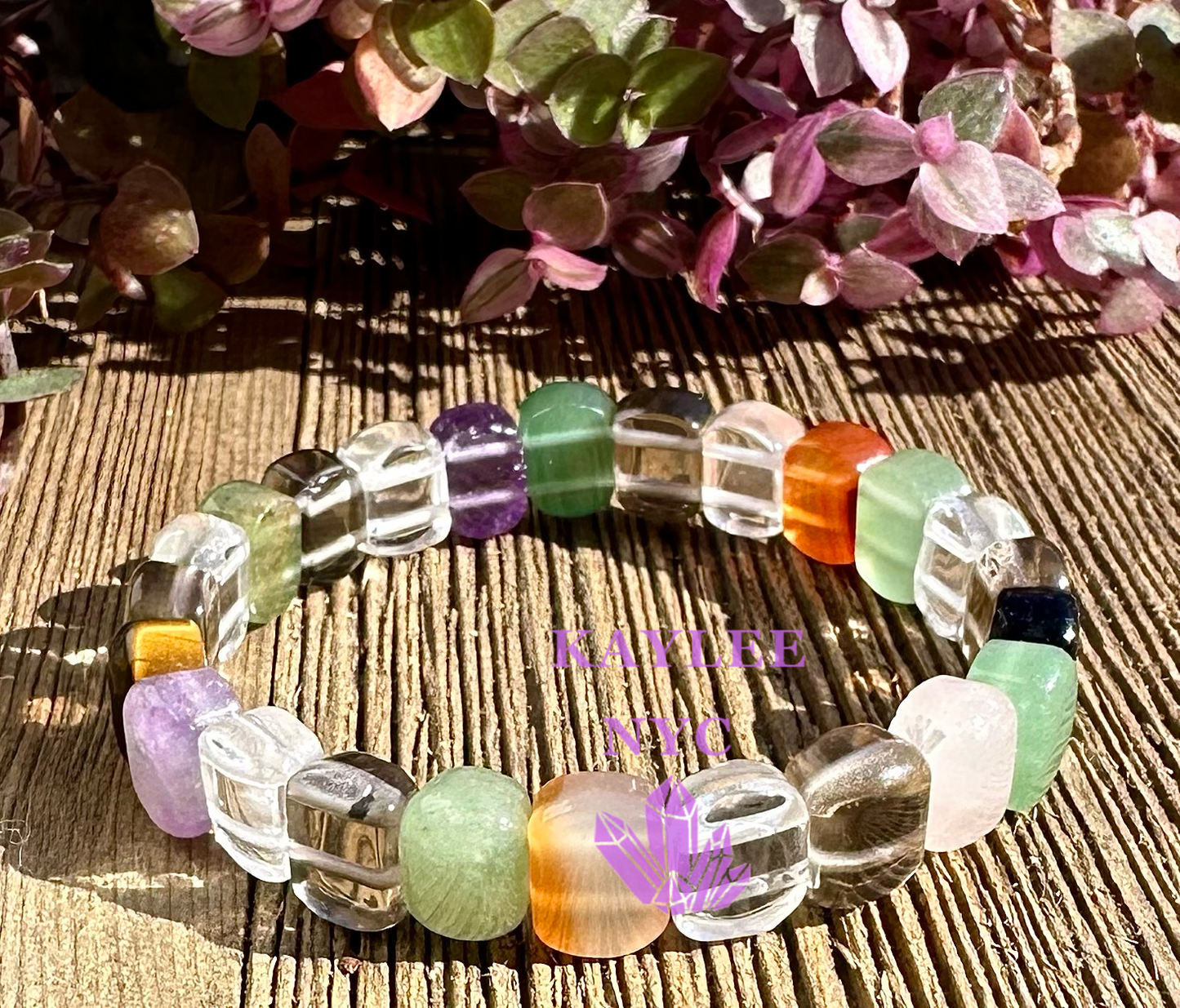 6 Pcs 8 Mix Crystal 10mm ~7” Crystal Healing Stretch Bracelet