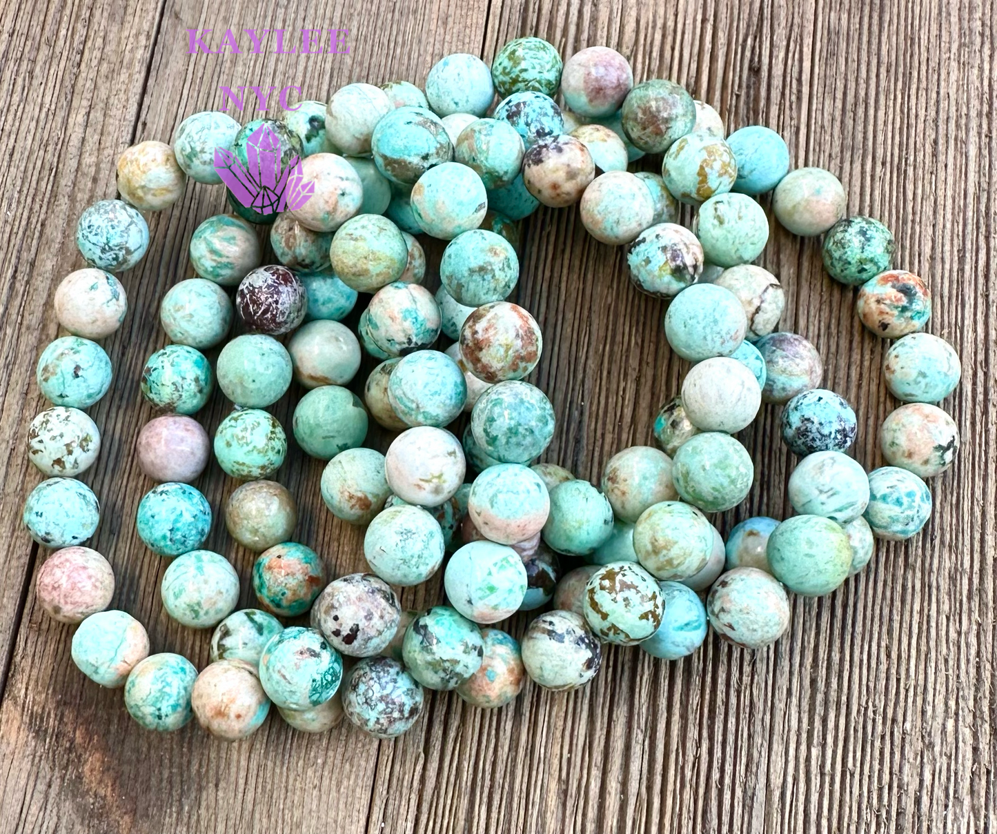 6 Pcs Natural Turquoise 10mm 8” Crystal Healing Stretch Bracelet