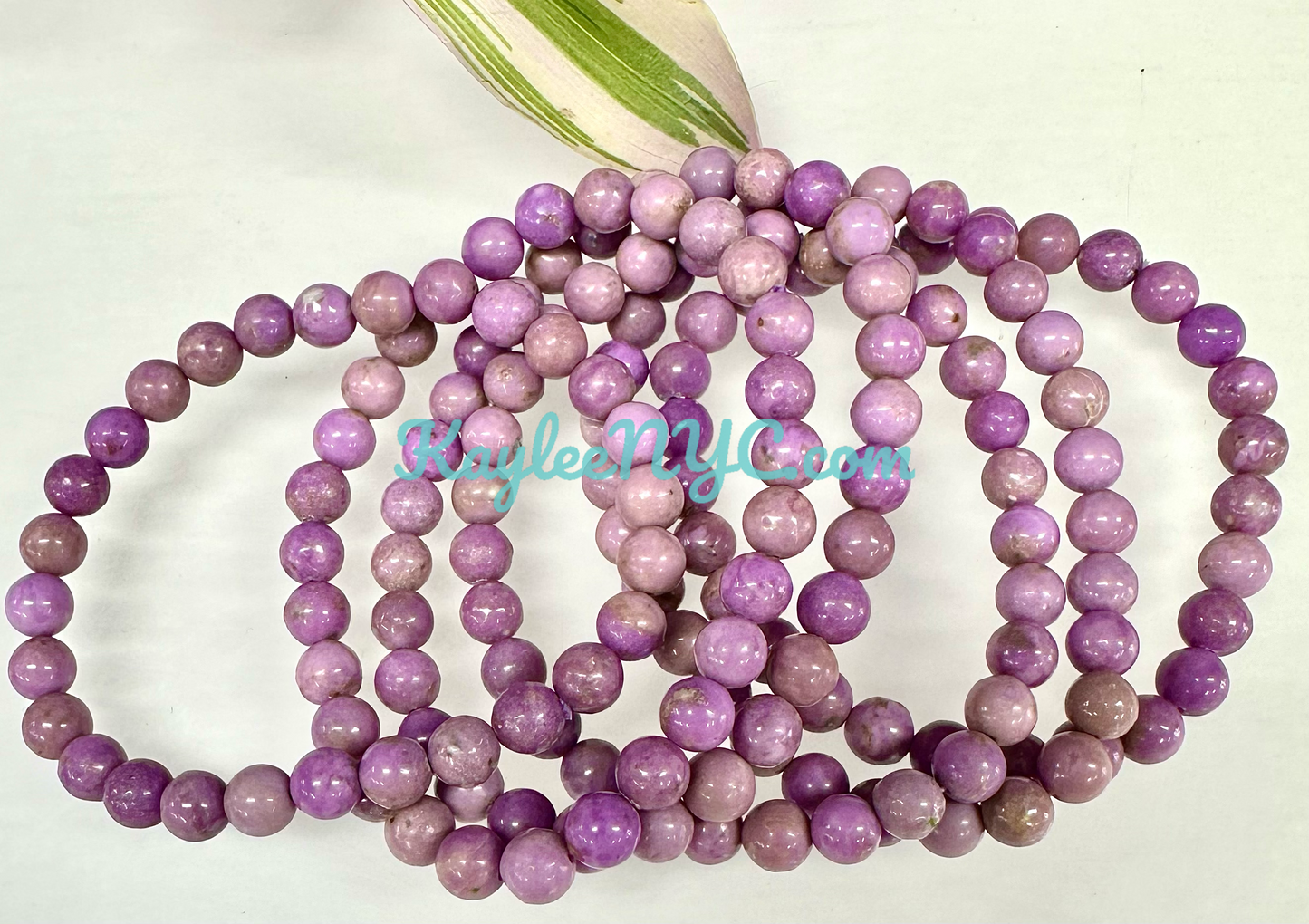 6 PCs 6mm Natural Faceted Phosphosiderite Stretch Bracelet 7.5”