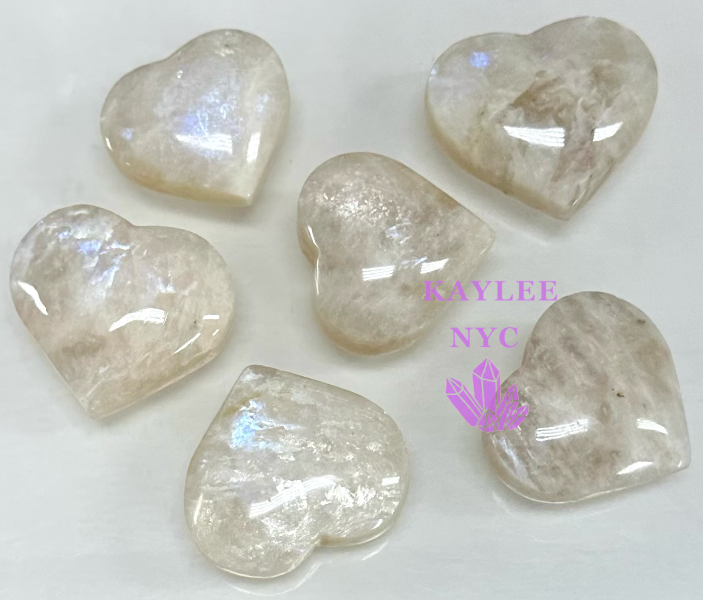 1 lb Natural Moonstone Heart Crystal Healing Energy