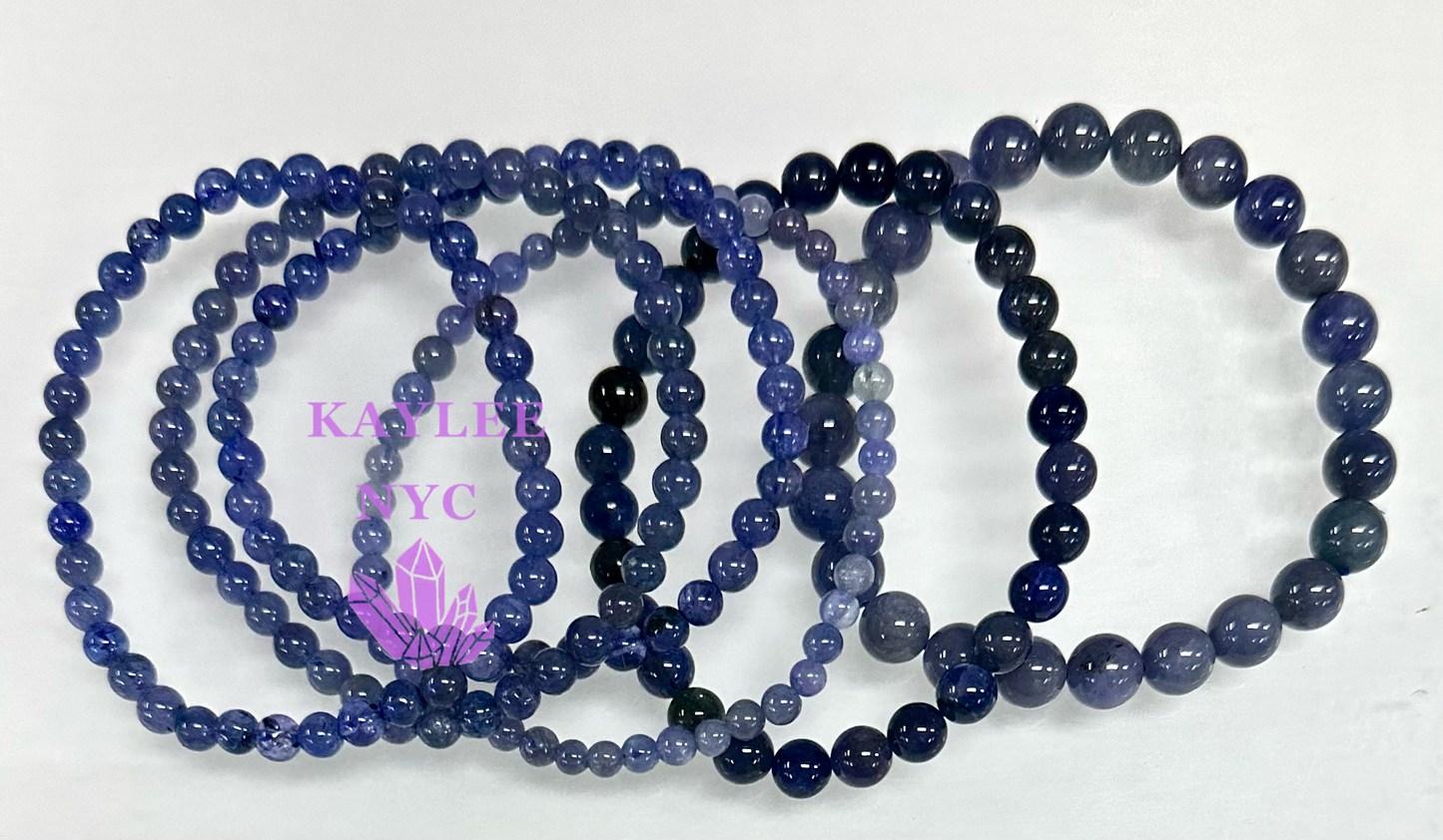 Wholesale 6 Pcs Mix Size Natural Tanzanite 6mm 7.5” Crystal Stretch Bracelet