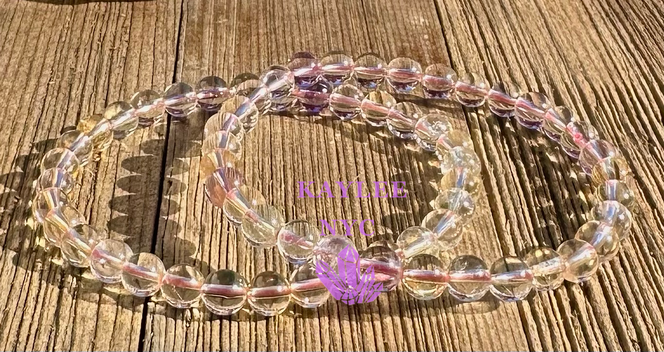 6 Pcs Natural Ametrine 6mm 7.5” Crystal Healing Stretch Bracelet