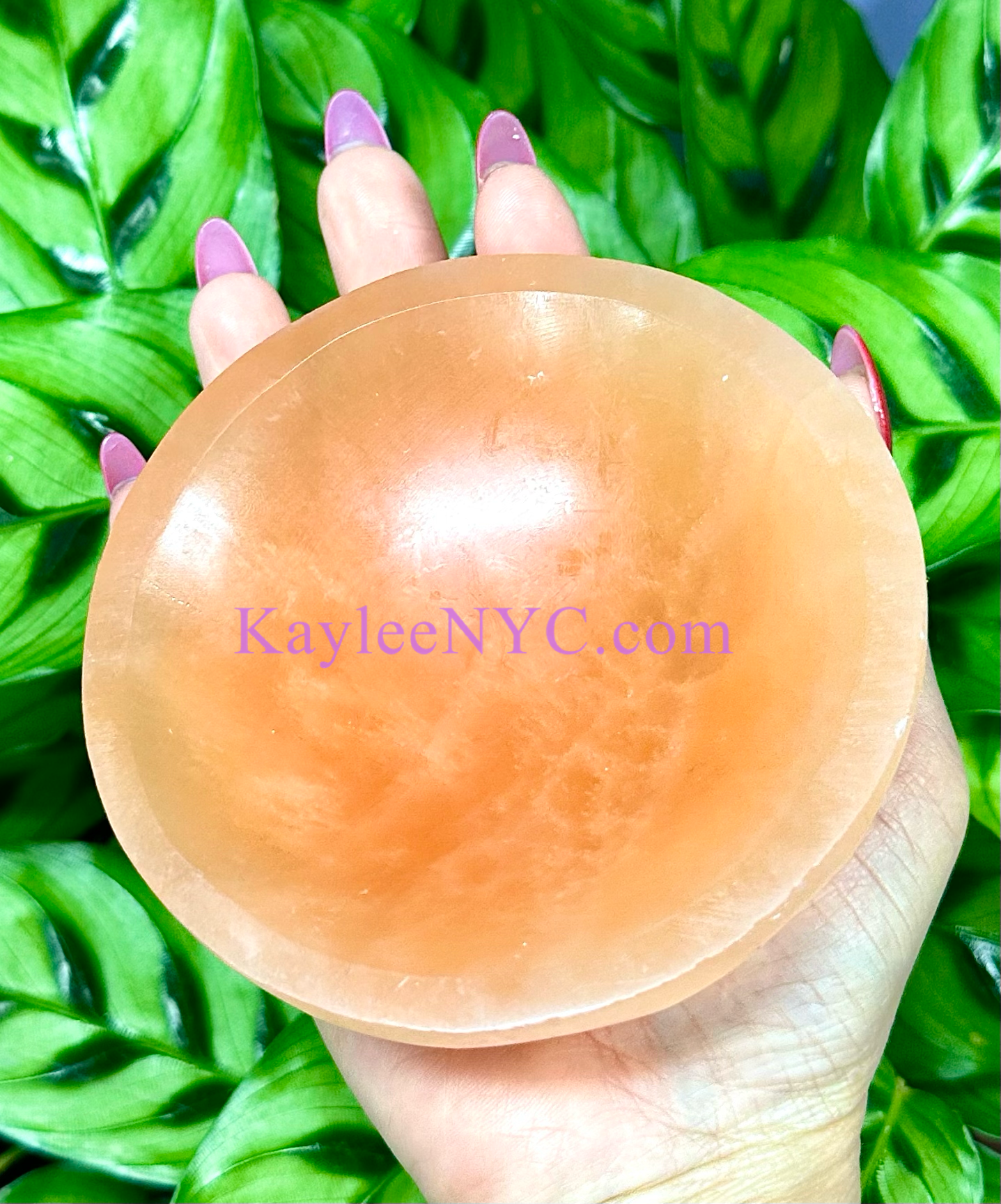 6 PCs Natural Peach Selenite aka Satin Spar Bowl ~10cm